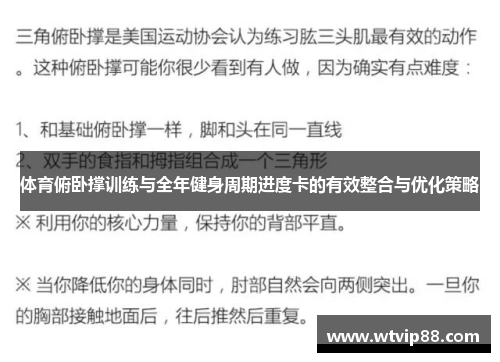 体育俯卧撑训练与全年健身周期进度卡的有效整合与优化策略